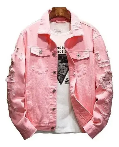 Chamarra mezclilla rosa hombre sale