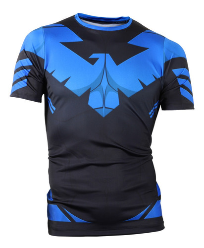 Imagen 1 de 5 de Playeras Licra Deportiva Nightwing Fitness Superman Marvel 