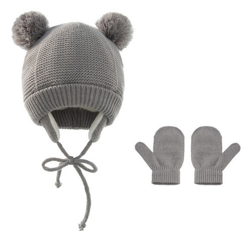 Conjunto Dos Guantes Y Gorro Punto Cálido For Bebé D