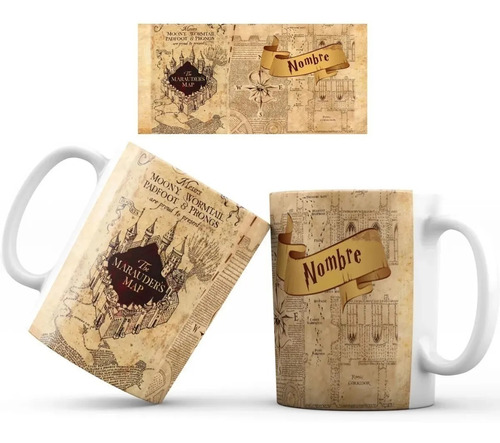 Mug Pocillo Mapa Merodeador Harry Potter Con Nombre