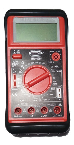 Imagen 3 de 6 de Tester Multimetro Digital Zurich Izr00955 Frecuencia Buzzer