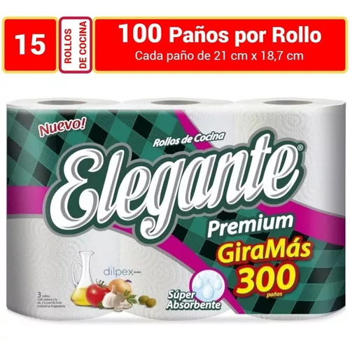 ROLLO DE COCINA ELEGANTE 3 X 100 PAÑOS