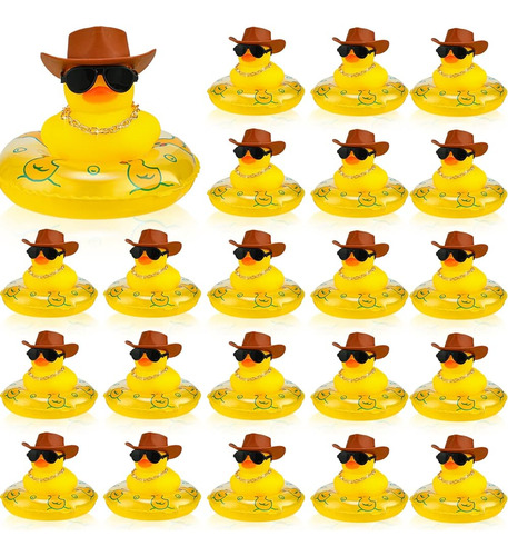 24 Pcs Vaquero Pato De Goma A Granel Mini Coche Patito Amari