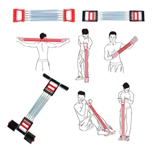 Imagen 4 de 7 de Resorte Ejercitador De Pecho Brazos Abdomen Ejercicio 3 En 1