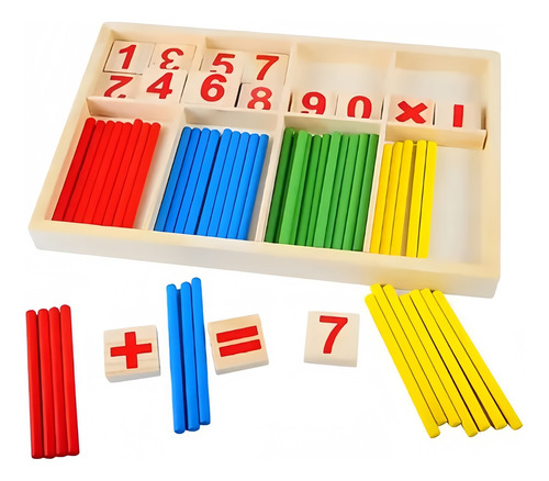Set Matemático Infantil De Madera Didáctico Con Contadores