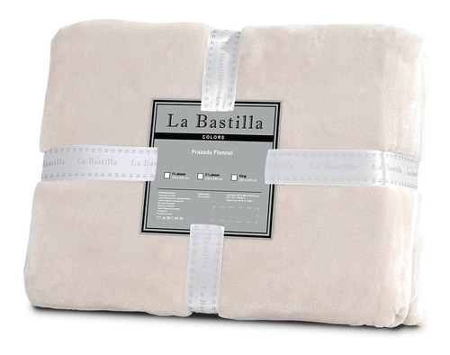 Frazada La Bastilla Colors Flannel color natural con diseño liso de 280cm x 240cm