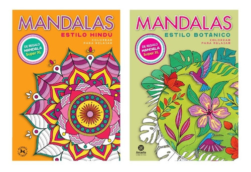 Libros Mandalas Para Pintar Pack  De 2 Incluyen Posters Xl