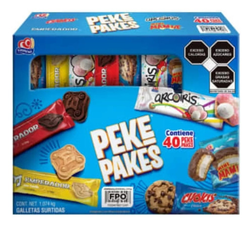 Galletas Gamesa Peke Pakes Surtidas 40 Pzas