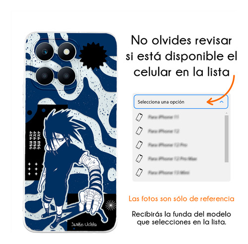 Funda Para Honor Naruto Anime Sasuke Uchiha Clan Ninja Case