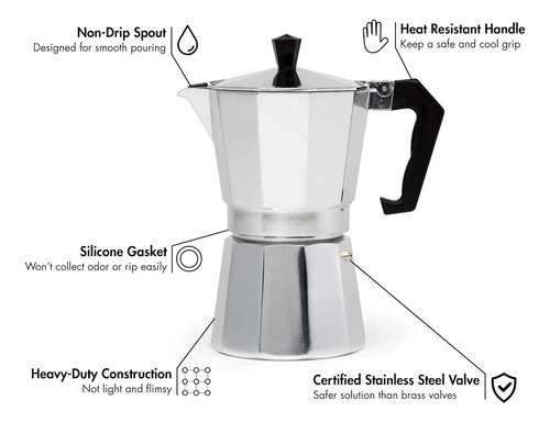 Cafetera, Cafetera Y Olla Para Moka Espresso Para Estufa
