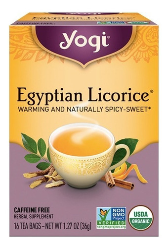 Yogi Tea, Egyptian Licorice Canela Mandarina, 16 Sobres