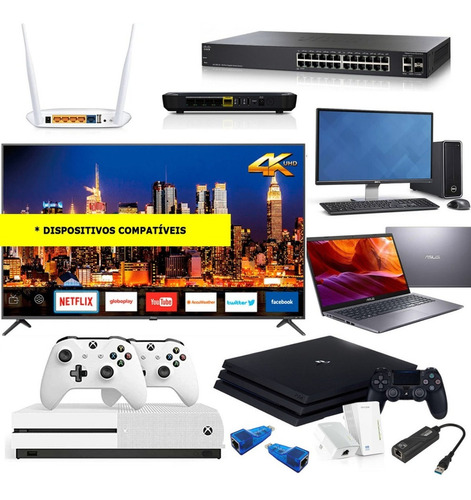 Cabo De Rede 3 M Ethernet Lan Xbox Ps3 Ps4 Rj45 C/ 3 Metros
