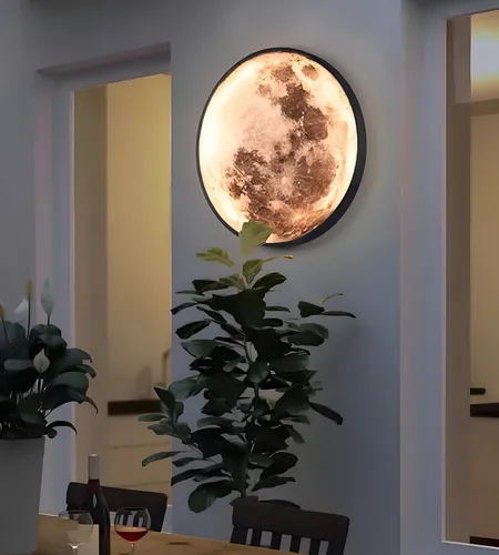 Aplique Pared Luna 3d Lámpara Led Techo Decoración Jhn