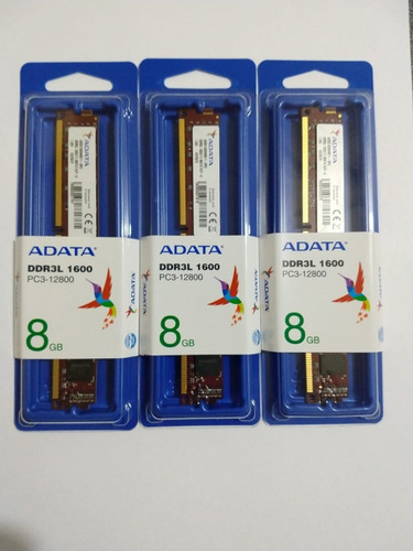 Memoria Ddr3 Adata 8 Gb 1600 Pc3-12800