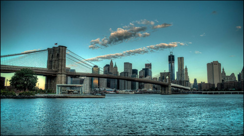 Vinilo Decorativo 40x60cm Puente Brooklyn Bridge Ny M1