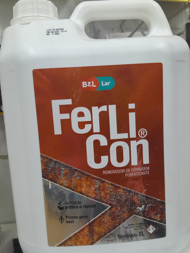 Removedor De Ferrugem Fosfatizante Ferlicon 5lts