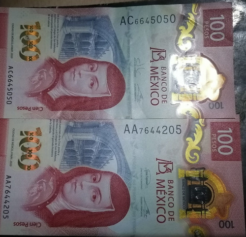  Vendo 2 Billetes De $100 Pesos Con Terminación Aa Y Ac 