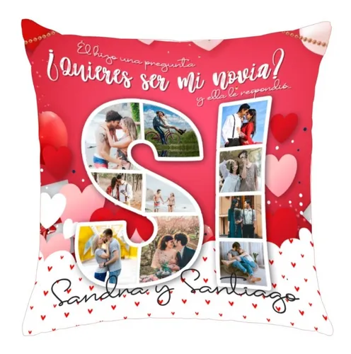10 Cojines Enamorados Pareja Novios Amor Aniversario 25x25cm