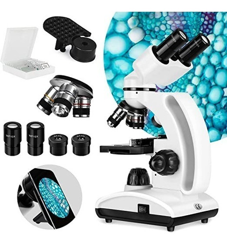 Microscopio Binocular Semiprofesional 40x 1000x Inalámbrico Color Blanco