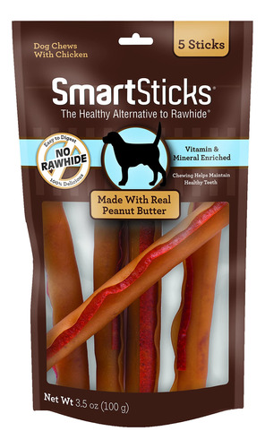 Masticables Smartsticks Con Mantequilla De Mani Para Perro,