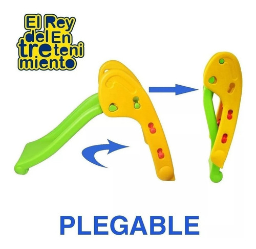 Imagen 5 de 9 de Tobogán Infantil Plástico Plegable Niño +2 Pisos Goma El Rey