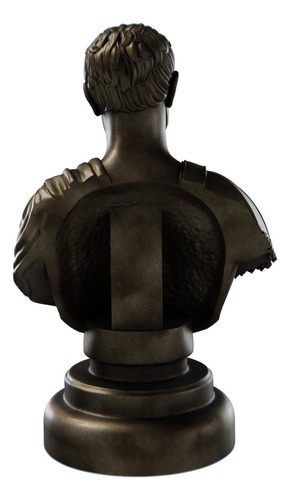 Estátua Busto Júlio César Imperador Romano - Estatueta Cor Cor Ouro Velho