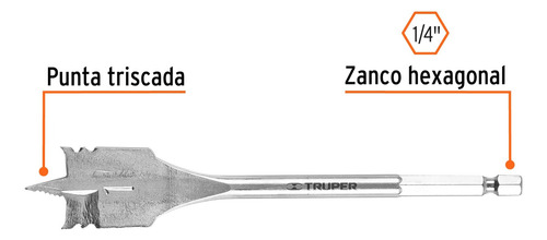 Broca Truper Plana De Manita 1 Pulgada