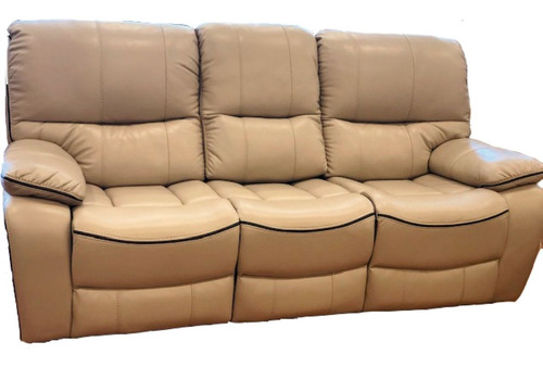 Sillon 3 Cuerpos Sofa Reclinable Living Comedor Beige Jon