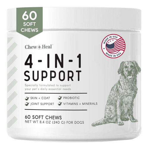 Vitamina Para Perros 4 En 1 Chew + Heal 120 Soft Chews