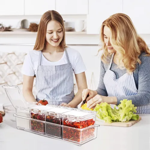 Anberky Clear Seasoning Box 4 Ratch De Condimento Acrílico C