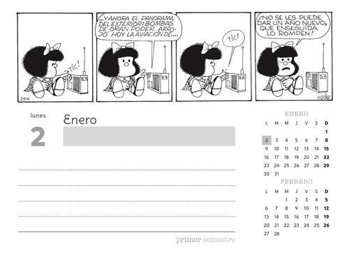 Imagen 4 de 5 de Calendario De Escritorio Mafalda 2023 Rojo