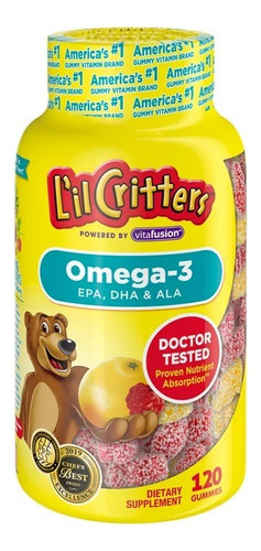 Gomitas Omega-3 Para Niños L'il Critters 3 Ácidos Grasos