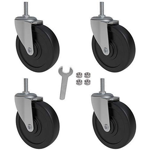  4 Inch Rubber Swivel Stem Caster 1 2 13x1 5 Threaded S...