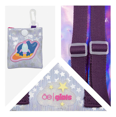 Mochila Cloe Estrella Para Niña Con Monedero Color Lila
