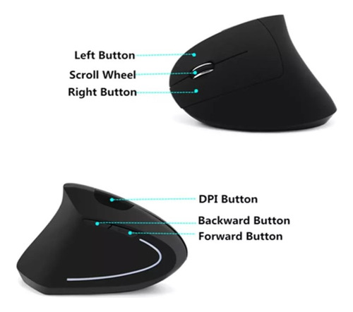 Mouse Inalambrico Vertical Ergo Para Zurdos 2.4g Televenta