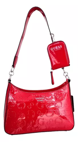 Bolso guess store rojo charol