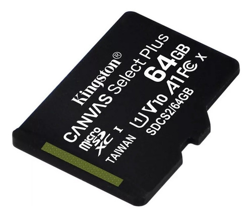 Tarjeta de memoria Kingston SDCS2 Canvas Select Plus con adaptador SD 64GB