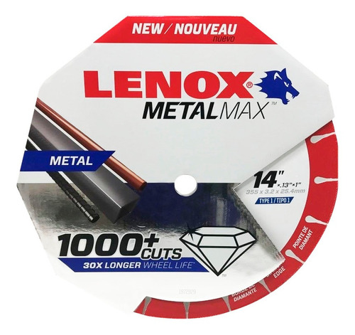 Lenox - Disco De Corte De Diamante Metalmax De 14 X 1pLG