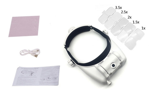 Lupa De Reparación Brillante De Lupa De Cabeza Led Con Lupa