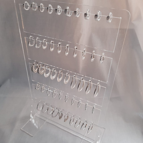 Imagen 2 de 8 de Exhibidor De Aros Para Joyería 25 Pares En Acrílico De 3mm