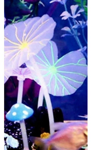 Adorno De Silicona, Coral Hongo 10cm Fluorescente Pack X 3un