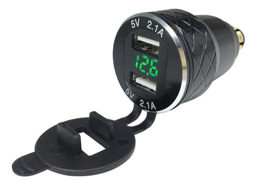 // Cargador Con Conector Din De Motocicleta A Doble Usb