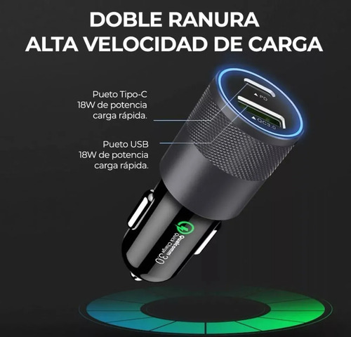 48w Rápida Cargador De Coche Vehículo Tipo C Pd Y Usb A