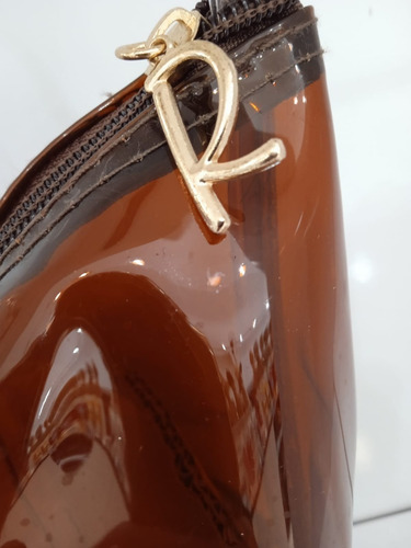 Bolsa Nécessaire Transparente Com Alça Ruby's Cor Marrom