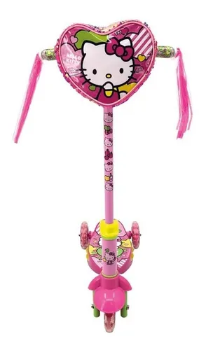 Patin Del Diablo Scooter Ni a Con Luces 3 Ruedas Hello Kitty