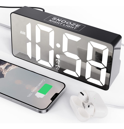 Reloj Despertador Digital Para Dormitorios, Reloj De Noche C