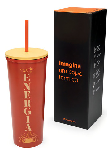 Vaso térmico Energy con pajita - Imaginarium