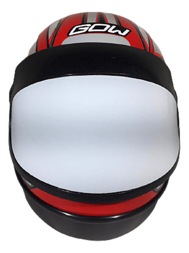 Capacete Gow Vermelho/prata Tamanho 58