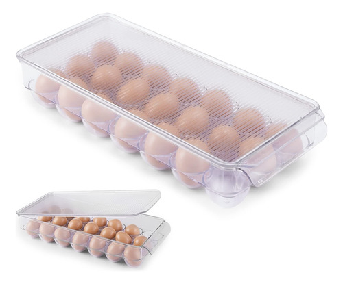 Organizador Huevos Refrigerador Con Tapacapacidad 21huevos.