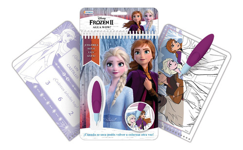 Libro Librito Colorear Pinta Facil Frozen Agua Wow Anna Elsa